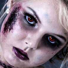 Kontaktlinsen Red Wolf 3 Monate, Halloween Zombie Vampir