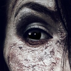 Farbig Schwarz Kontaktlinsen 3 Monate Blind Black Halloween Zombie Vampir