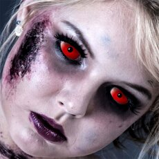 Kontaktlinsen Red Devil Sclera 6 Monate, 22mm Halloween, Vampir, Zombie